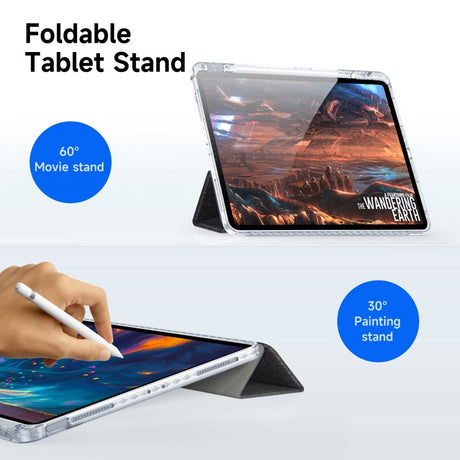 iPad Air 13" (2026 / 2025 / 2024) Tri-Fold Cover - DUX DUCIS Unid Series - Gennemsigtig / Sort