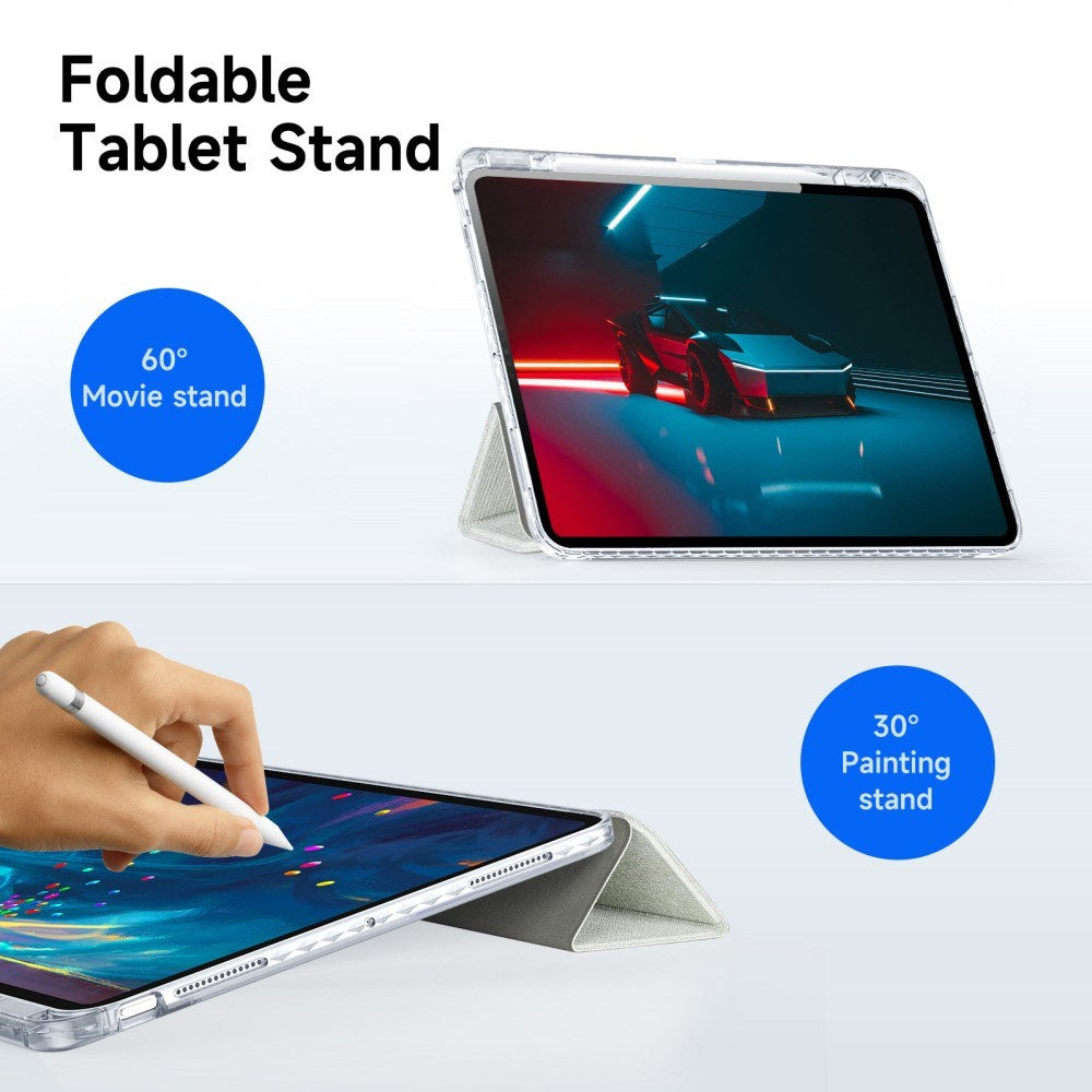 iPad Pro 13" (2025 / 2024) Tri-Fold Cover - DUX DUCIS Unid Series - Gennemsigtig / Grøn