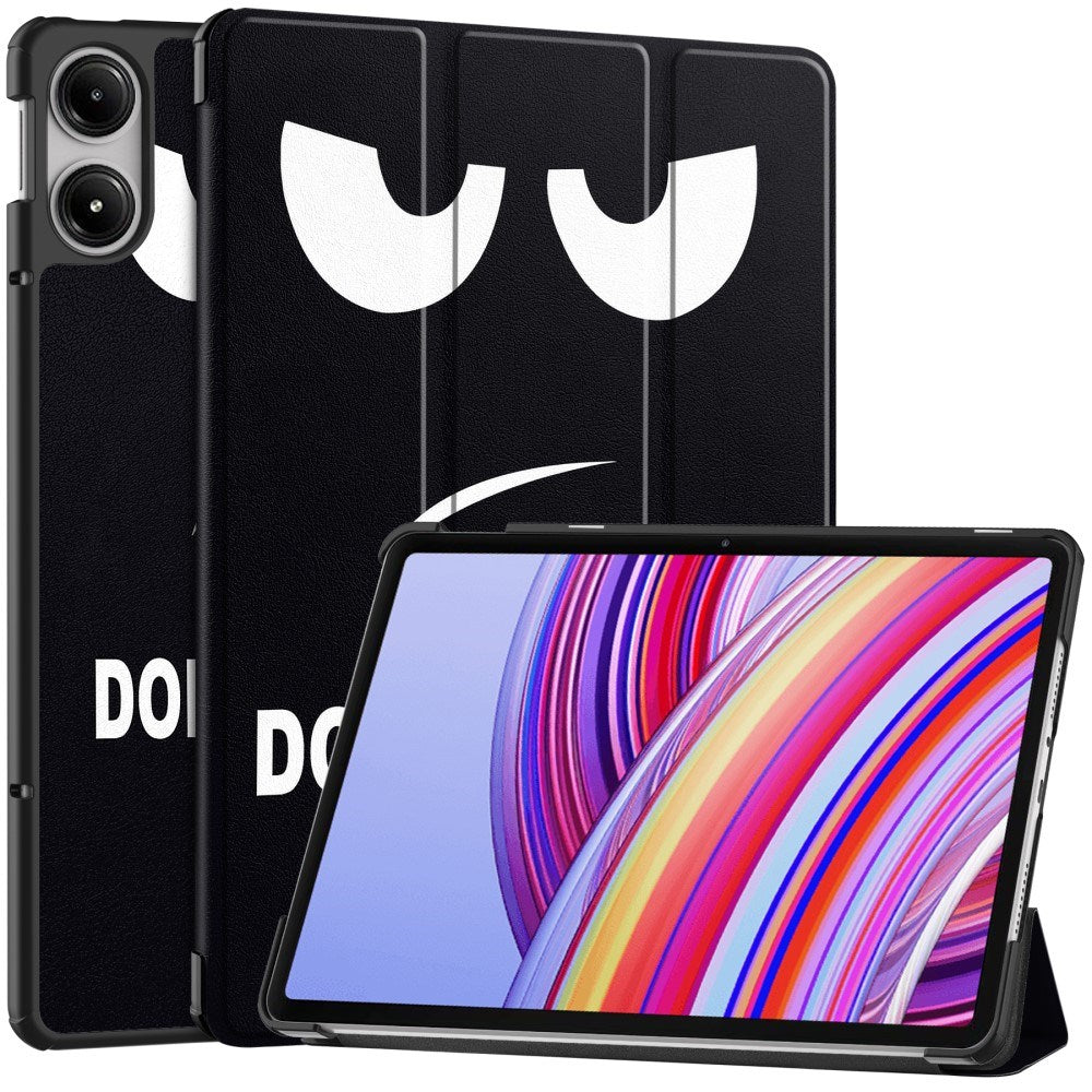 EDIERWOOD Xiaomi Redmi Pad Pro Tri-Fold Kunstlæder Cover m. Vågeblus Funktion - Don't Touch Me