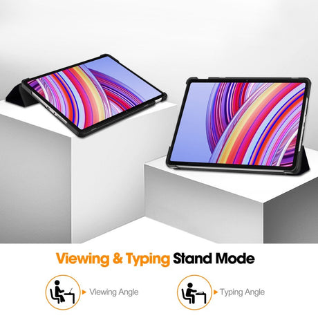 EDIERWOOD Xiaomi Redmi Pad Pro Tri-Fold Kunstlæder Cover m. Vågeblus Funktion - Don't Touch Me