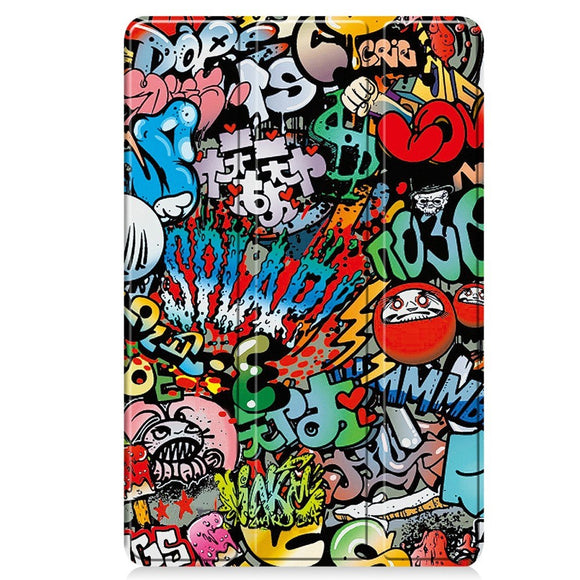 EDIERWOOD Xiaomi Redmi Pad Pro Tri-Fold Kunstlæder Cover m. Vågeblus Funktion - Graffiti