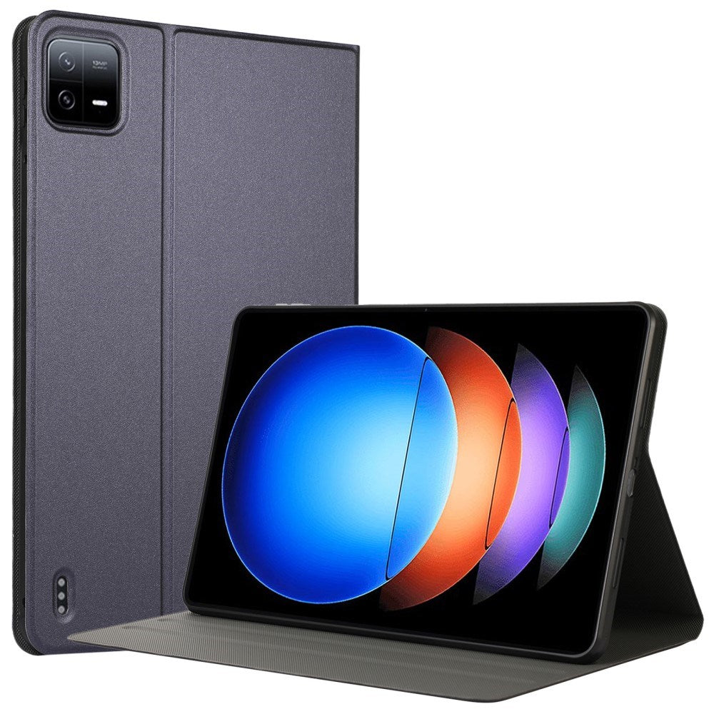EIDERWOOD Xiaomi Pad 6S Pro Vegansk Læder Tablet Cover m. Ståfunktion - Mørkeblå