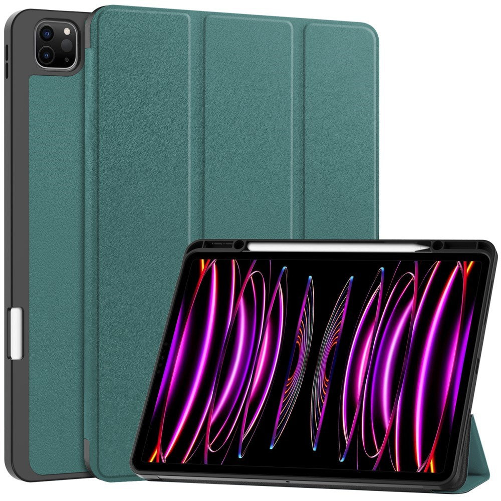EIDERWOOD iPad Air 13" (2026 / 2025 / 2024) Tri-Fold Kunst Læder Cover m. Apple Pencil Holder - Grøn