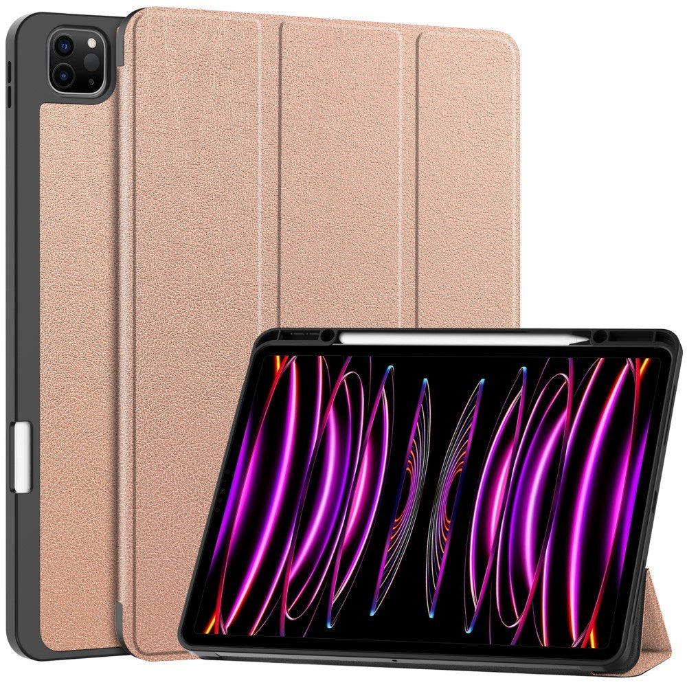 EIDERWOOD iPad Air 13" (2026 / 2025 / 2024) Tri-Fold Kunst Læder Cover m. Apple Pencil Holder - Rose Gold