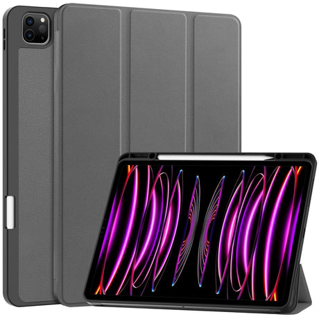 EIDERWOOD iPad Air 13" (2026 / 2025 / 2024) Tri-Fold Kunst Læder Cover m. Apple Pencil Holder - Grå