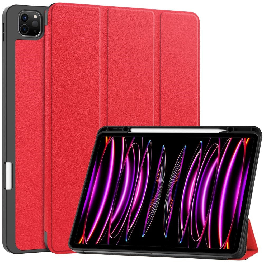 EIDERWOOD iPad Air 13" (2026 / 2025 / 2024) Tri-Fold Kunst Læder Cover m. Apple Pencil Holder - Rød