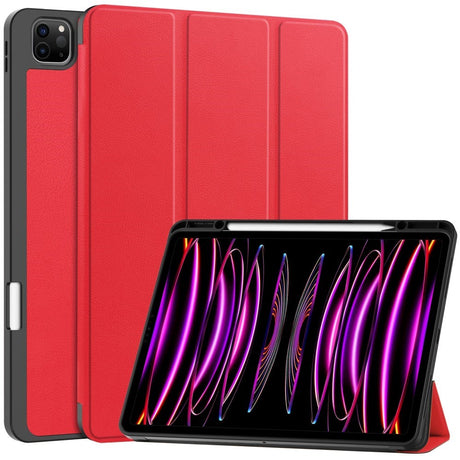 EIDERWOOD iPad Air 13" (2026 / 2025 / 2024) Tri-Fold Kunst Læder Cover m. Apple Pencil Holder - Rød