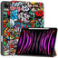 EIDERWOOD iPad Air 13" (2025 / 2024) Tri-Fold Kunstlæder Cover m. Vågeblus Funktion - Graffiti