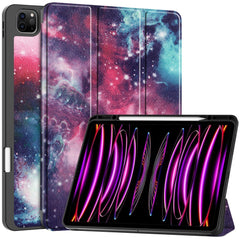 EIDERWOOD iPad Air 13" (2025 / 2024) Tri-Fold Kunstlæder Cover m. Vågeblus Funktion - Galakse