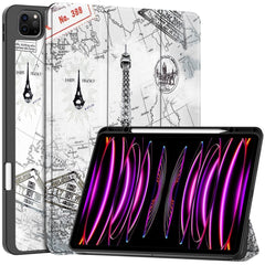 EIDERWOOD iPad Air 13" (2025 / 2024) Tri-Fold Kunstlæder Cover m. Vågeblus Funktion - Eiffeltårnet