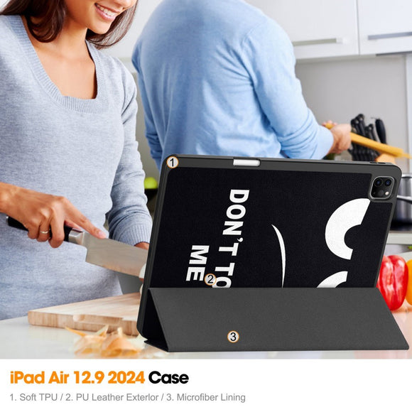 EIDERWOOD iPad Air 13" (2026 / 2025 / 2024) Tri-Fold Kunstlæder Cover m. Vågeblus Funktion - Don't Touch Me
