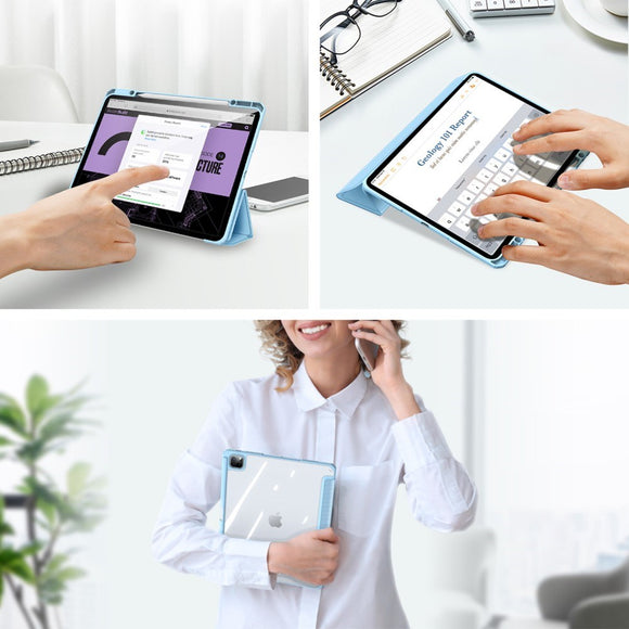 iPad Pro 13" (2025 / 2024) Shockproof Cover m. Penholder - DUX DUCIS TOBY Series - Gennemsigtig / Lyseblå
