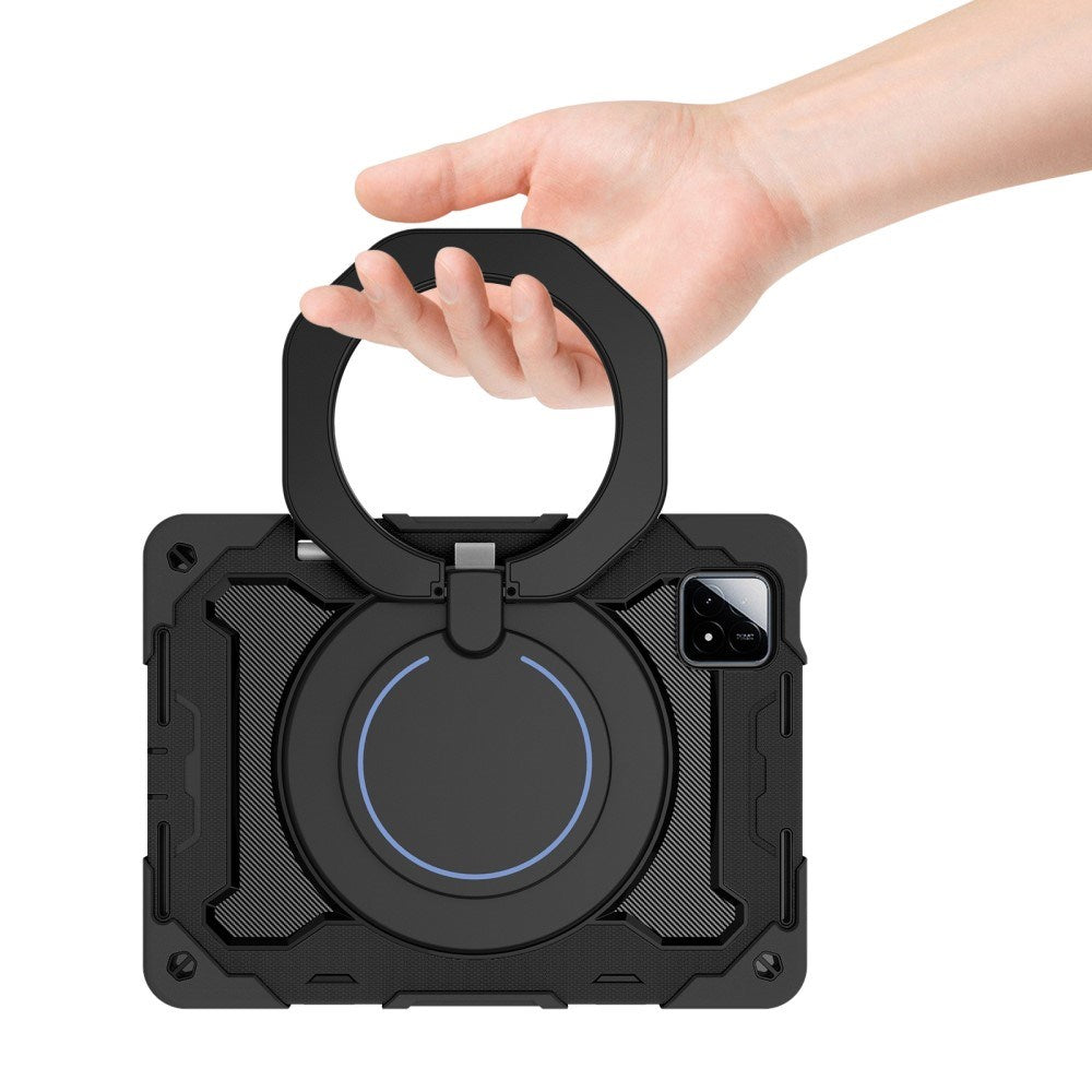 EIDERWOOD Xiaomi Pad 6S Pro Tablet Cover Anti-Drop m. Kickstand og Pen Holder - Sort