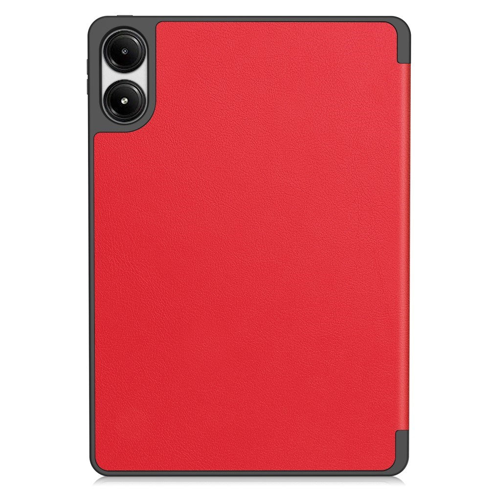 EIDERWOOD Xiaomi Redmi Pad Pro Tri-Fold Kunst Læder Cover m. Stylus Pencil Holder - Rød