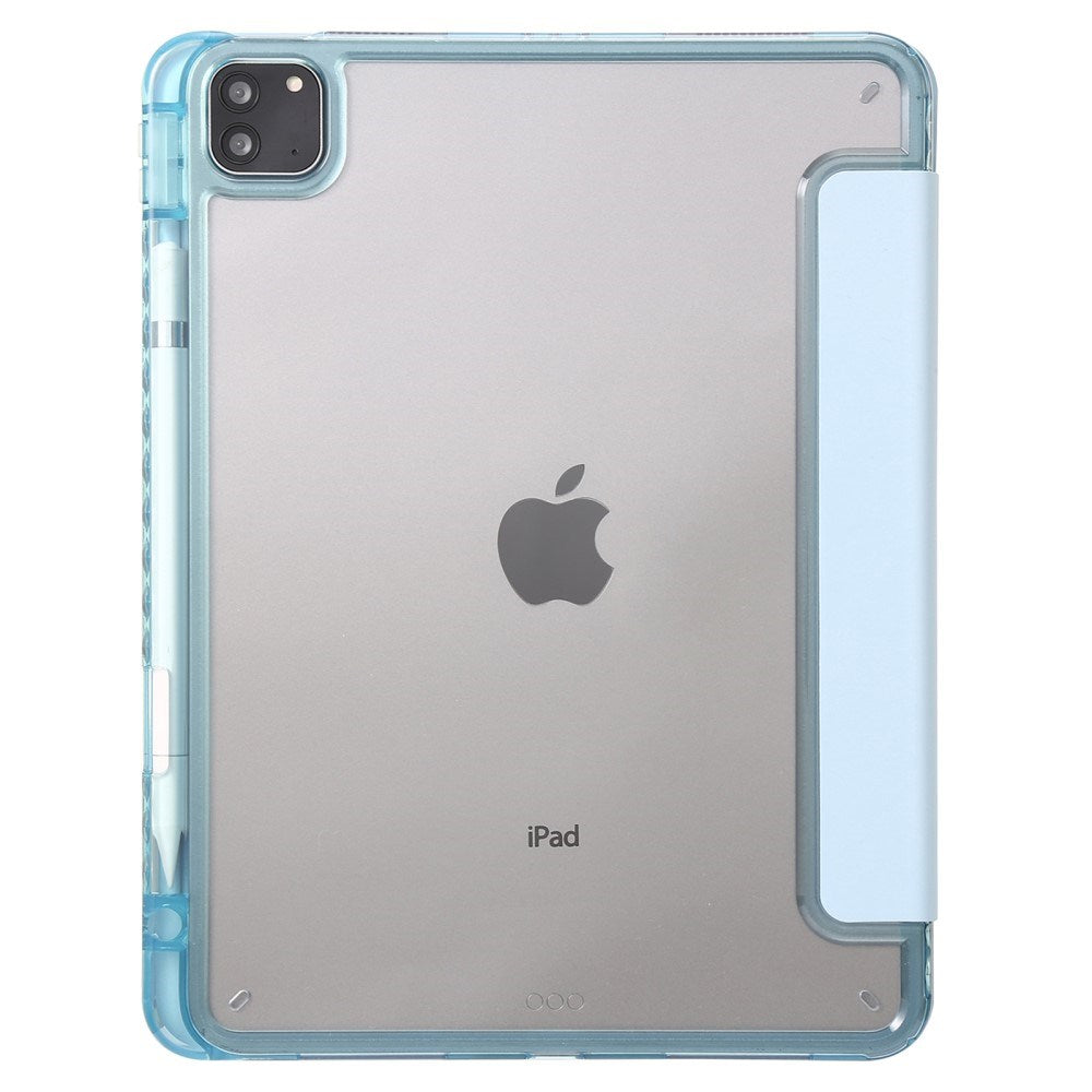 EIDERWOOD iPad Pro 11" (2025 / 2024) Tri-Fold Kunst Læder Cover m. Apple Pencil Holder - Lyseblå