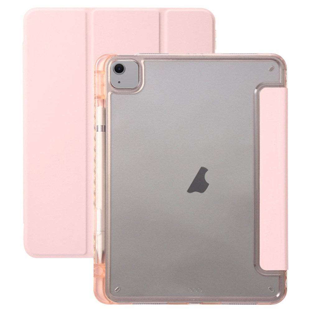 EIDERWOOD iPad Air 11" (2026 / 2025 / 2024) Tri-Fold Kunst Læder Cover m. Apple Pencil Holder - Lyserød