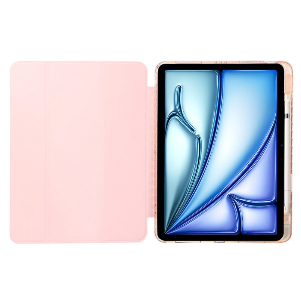 EIDERWOOD iPad Air 11" (2026 / 2025 / 2024) Tri-Fold Kunst Læder Cover m. Apple Pencil Holder - Lyserød