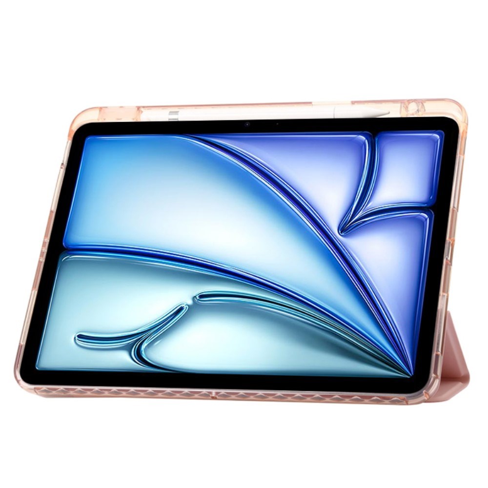 EIDERWOOD iPad Air 11" (2026 / 2025 / 2024) Tri-Fold Kunst Læder Cover m. Apple Pencil Holder - Lyserød