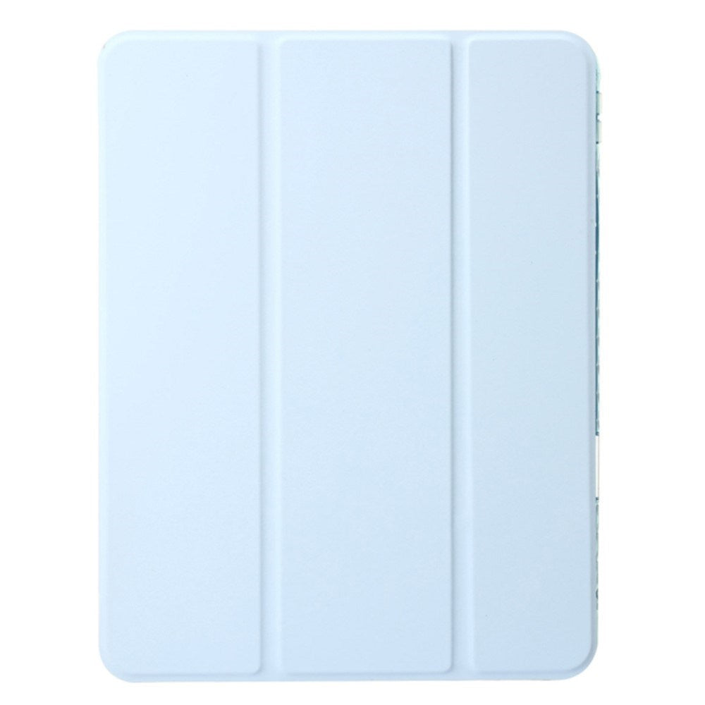 EIDERWOOD iPad Air 11" (2026 / 2025 / 2024) Tri-Fold Kunst Læder Cover m. Apple Pencil Holder - Lyseblå