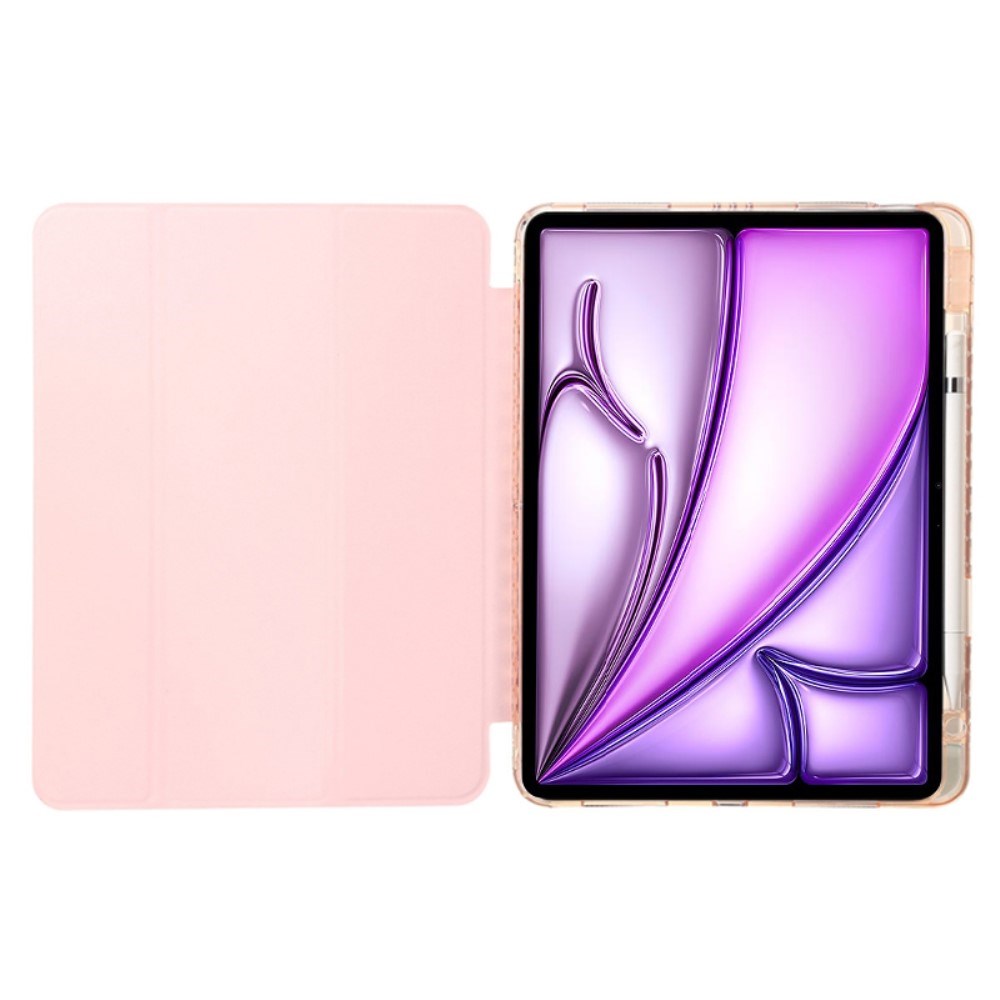 EIDERWOOD iPad Air 13" (2026 / 2025 / 2024) Tri-Fold Kunst Læder Cover m. Apple Pencil Holder - Lyserød