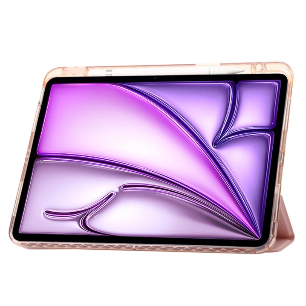 EIDERWOOD iPad Air 13" (2026 / 2025 / 2024) Tri-Fold Kunst Læder Cover m. Apple Pencil Holder - Lyserød