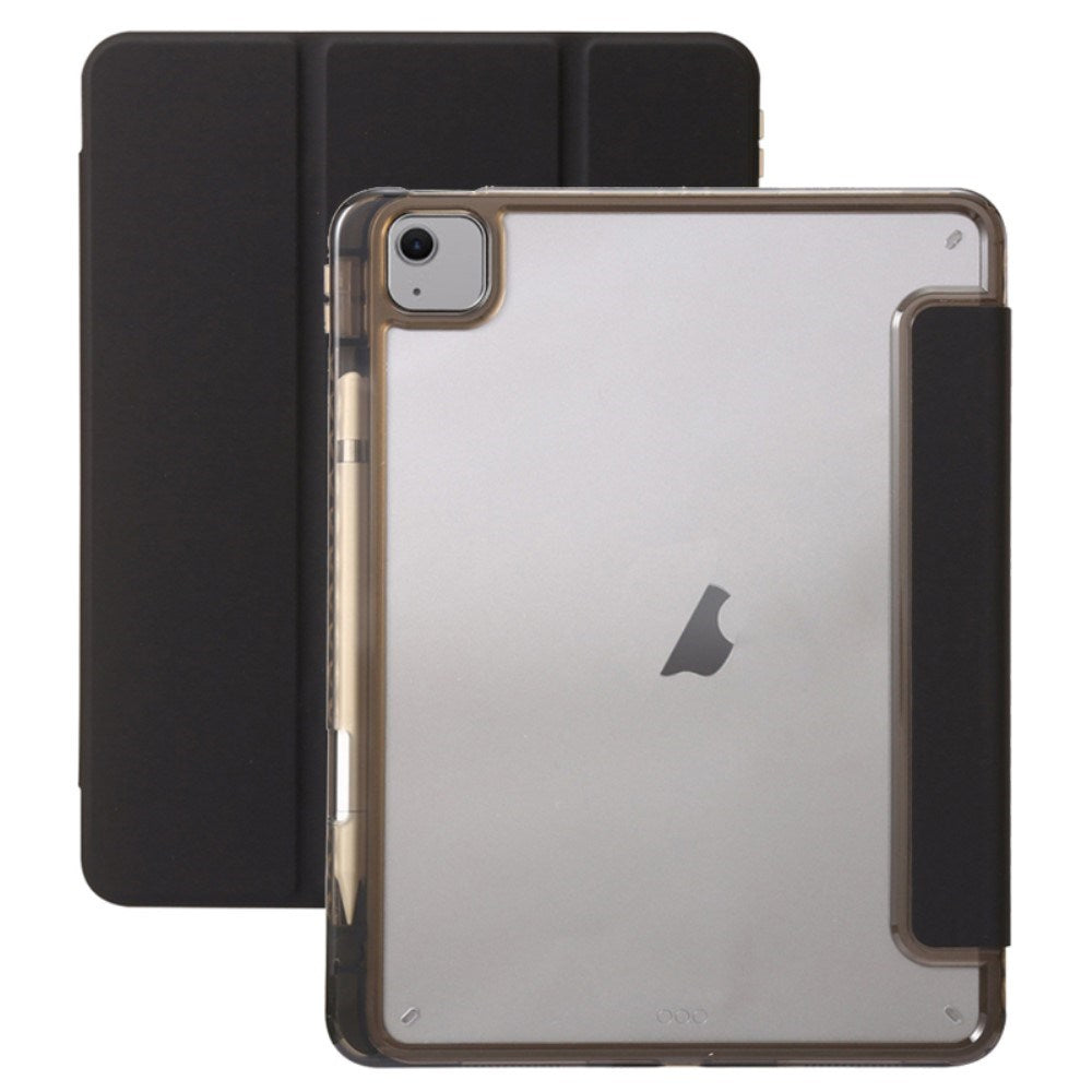EIDERWOOD iPad Air 13" (2026 / 2025 / 2024) Tri-Fold Kunst Læder Cover m. Apple Pencil Holder - Sort