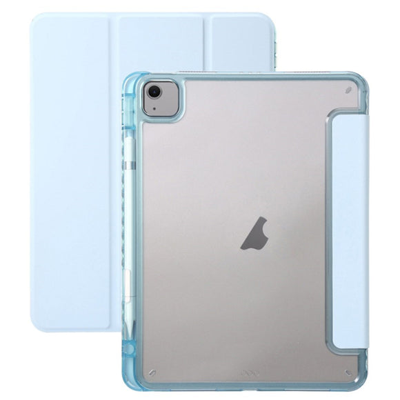 EIDERWOOD iPad Air 13" (2026 / 2025 / 2024) Tri-Fold Kunst Læder Cover m. Apple Pencil Holder - Lyseblå
