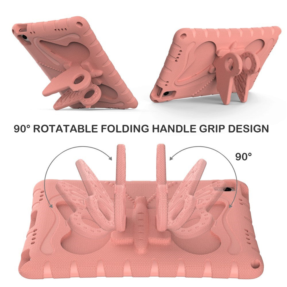 Samsung Galaxy Tab A11+ (Plus) / A9+ (Plus) EIDERWOOD Børne Cover - Butterfly Kickstand Cover m. Skulderstrop - Lyserød