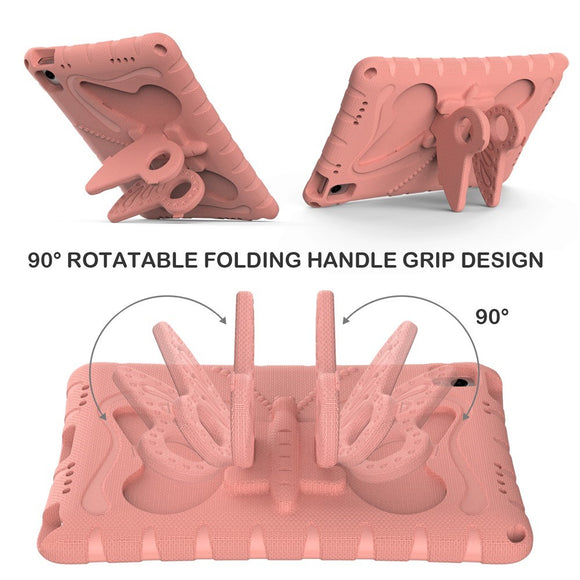 Samsung Galaxy Tab A11+ (Plus) / A9+ (Plus) EIDERWOOD Børne Cover - Butterfly Kickstand Cover m. Skulderstrop - Lyserød