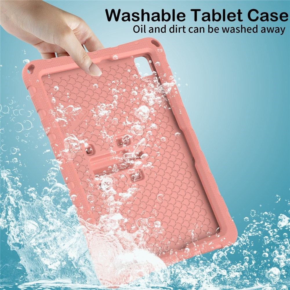 Samsung Galaxy Tab A11+ (Plus) / A9+ (Plus) EIDERWOOD Børne Cover - Butterfly Kickstand Cover m. Skulderstrop - Lyserød