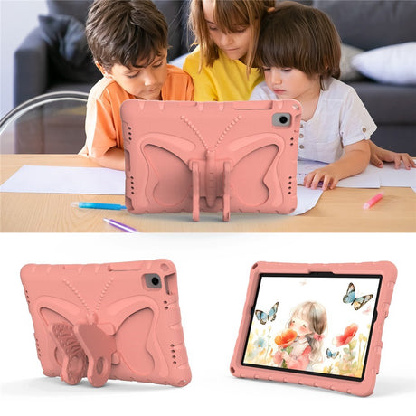 Samsung Galaxy Tab A11+ (Plus) / A9+ (Plus) EIDERWOOD Børne Cover - Butterfly Kickstand Cover m. Skulderstrop - Lyserød