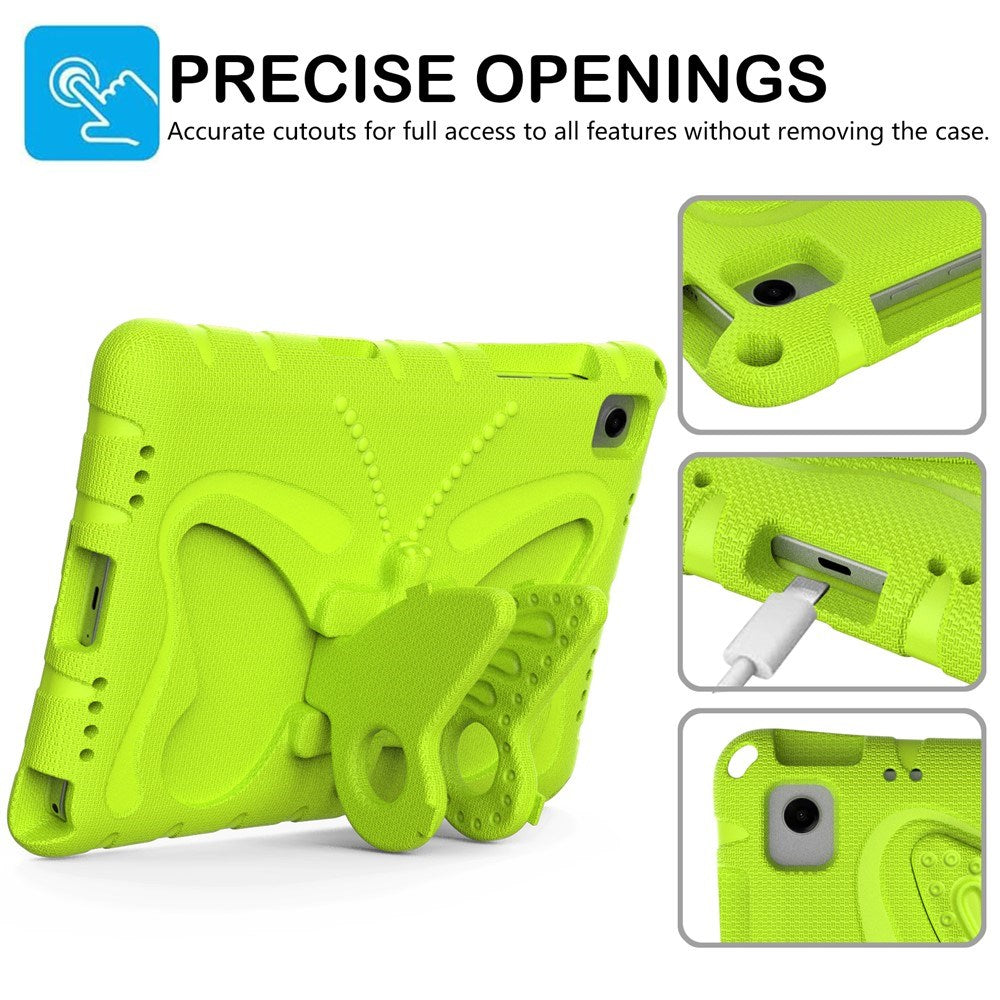 Samsung Galaxy Tab A11+ (Plus) / A9+ (Plus) EIDERWOOD Børne Cover - Butterfly Kickstand Cover m. Skulderstrop - Grøn
