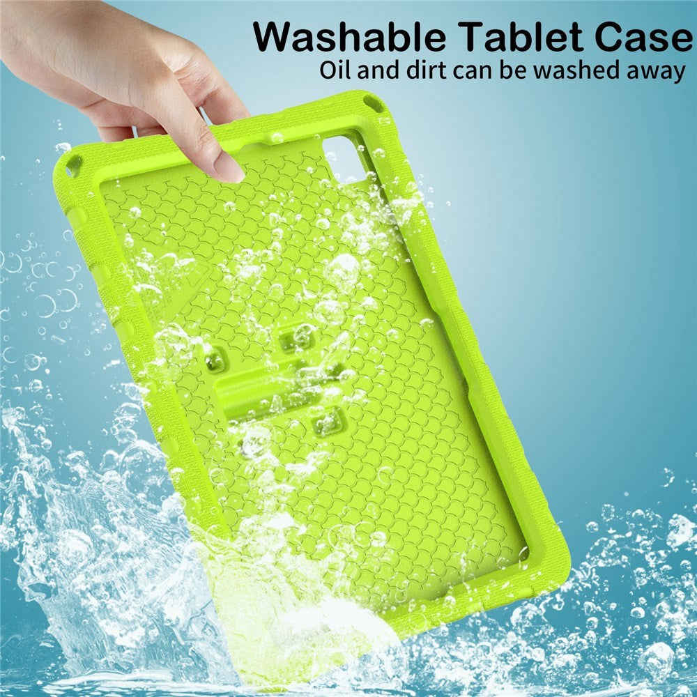 Samsung Galaxy Tab A11+ (Plus) / A9+ (Plus) EIDERWOOD Børne Cover - Butterfly Kickstand Cover m. Skulderstrop - Grøn