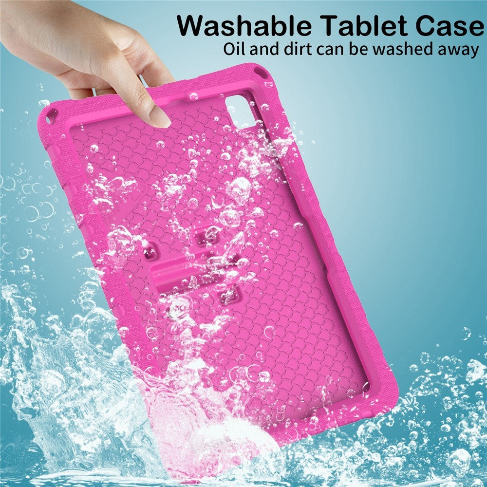 Samsung Galaxy Tab A11+ (Plus) / A9+ (Plus) EIDERWOOD Børne Cover - Butterfly Kickstand Cover m. Skulderstrop - Pink