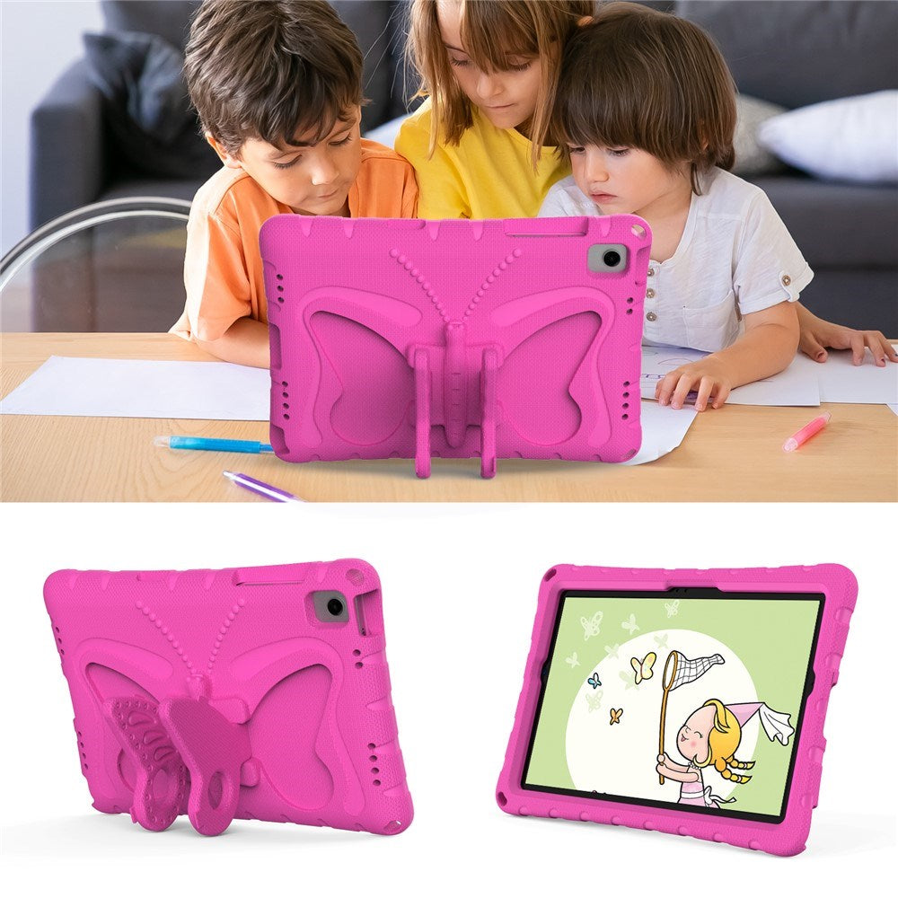 Samsung Galaxy Tab A11+ (Plus) / A9+ (Plus) EIDERWOOD Børne Cover - Butterfly Kickstand Cover m. Skulderstrop - Pink