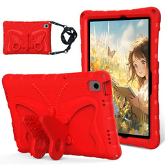Samsung Galaxy Tab A11+ (Plus) / A9+ (Plus) EIDERWOOD Børne Cover - Butterfly Kickstand Cover m. Skulderstrop - Rød