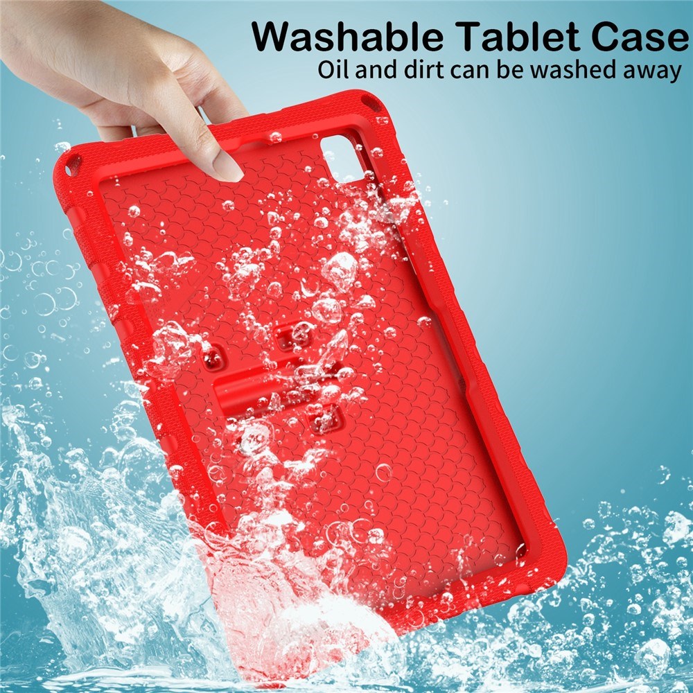 Samsung Galaxy Tab A11+ (Plus) / A9+ (Plus) EIDERWOOD Børne Cover - Butterfly Kickstand Cover m. Skulderstrop - Rød