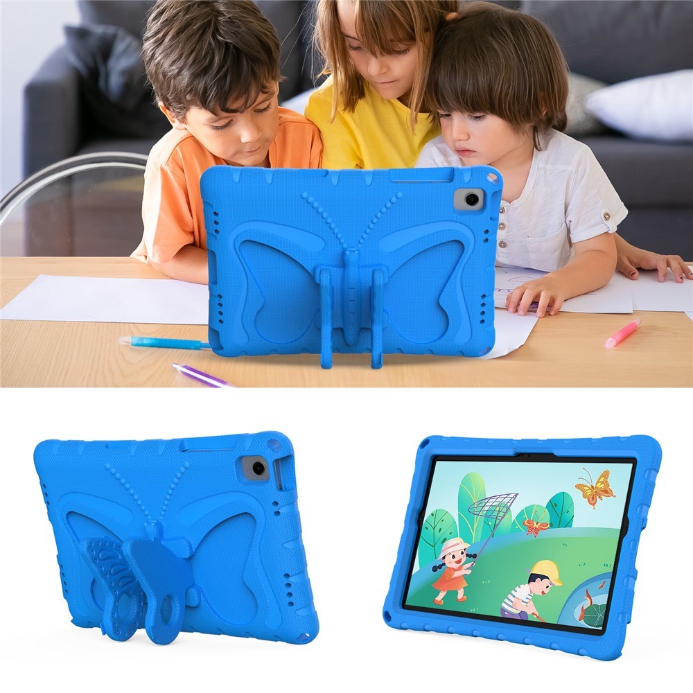 Samsung Galaxy Tab A11+ (Plus) / A9+ (Plus) EIDERWOOD Børne Cover - Butterfly Kickstand Cover m. Skulderstrop - Blå