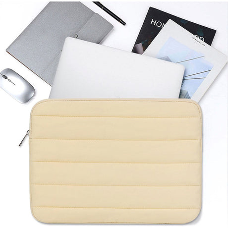 Stof MacBook / Laptop Sleeve 13-14" (35 x 25 Cm) m. Dunjakke Design - Gul