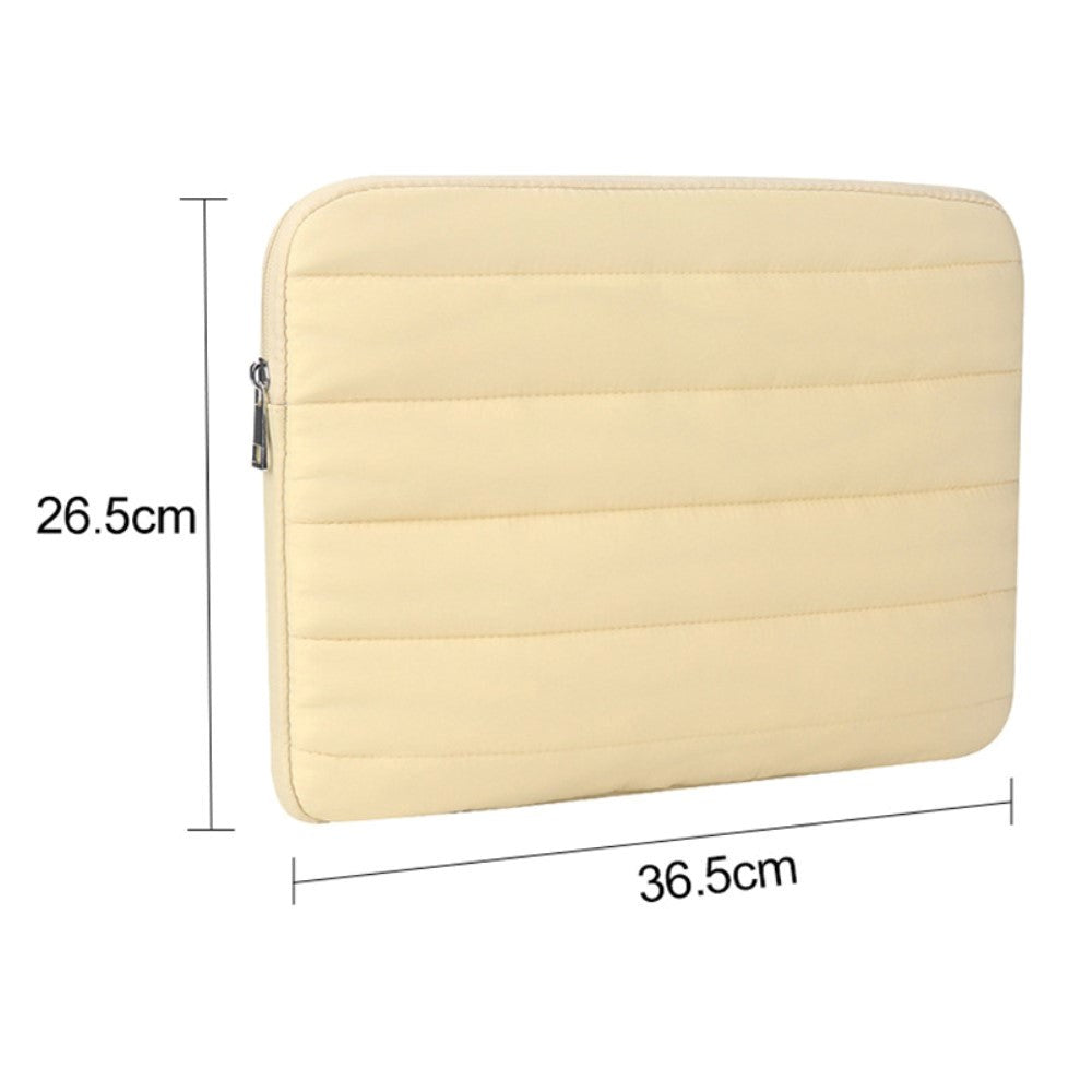 Stof MacBook / Laptop Sleeve 13-14" (35 x 25 Cm) m. Dunjakke Design - Grøn