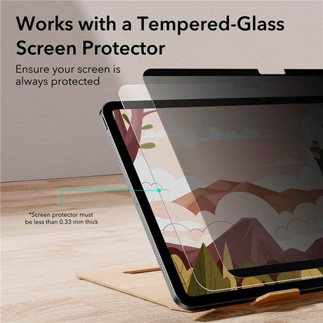 ESR iPad Pro 11 (2018 - 2022) / iPad Air (2020 - 2022) Magnetisk Beskyttelsesfilm - Privacy - Sort / Gennemsigtig
