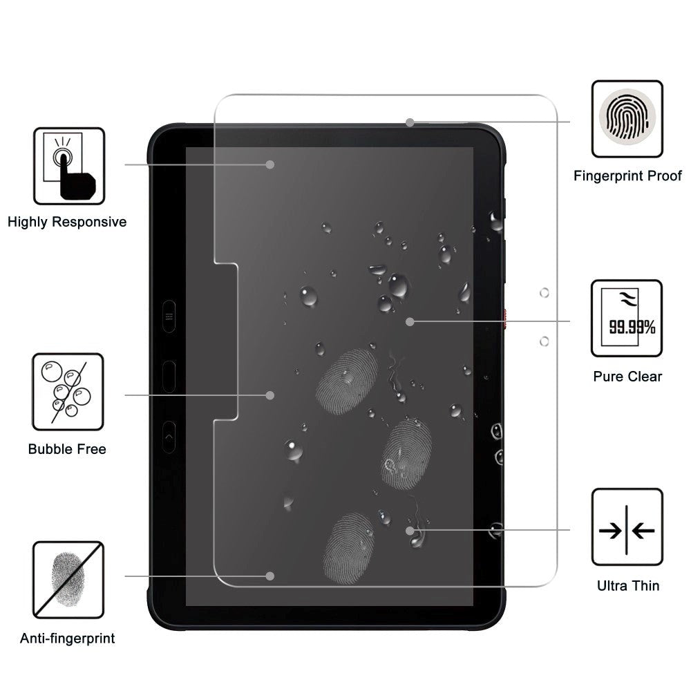 Samsung Galaxy Tab Active 4 Pro Arc Edge Hærdet Glas - Skærmbeskyttelse - Gennemsigtig