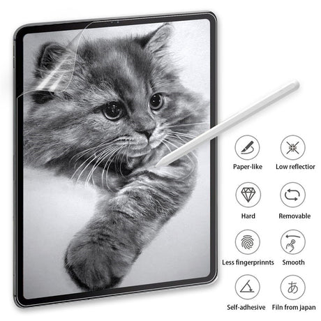 iPad Pro 11" (2025 - 2018) PET Papir Tekstur Beskyttelsesfilm m. Privacy - Gennemsigtig