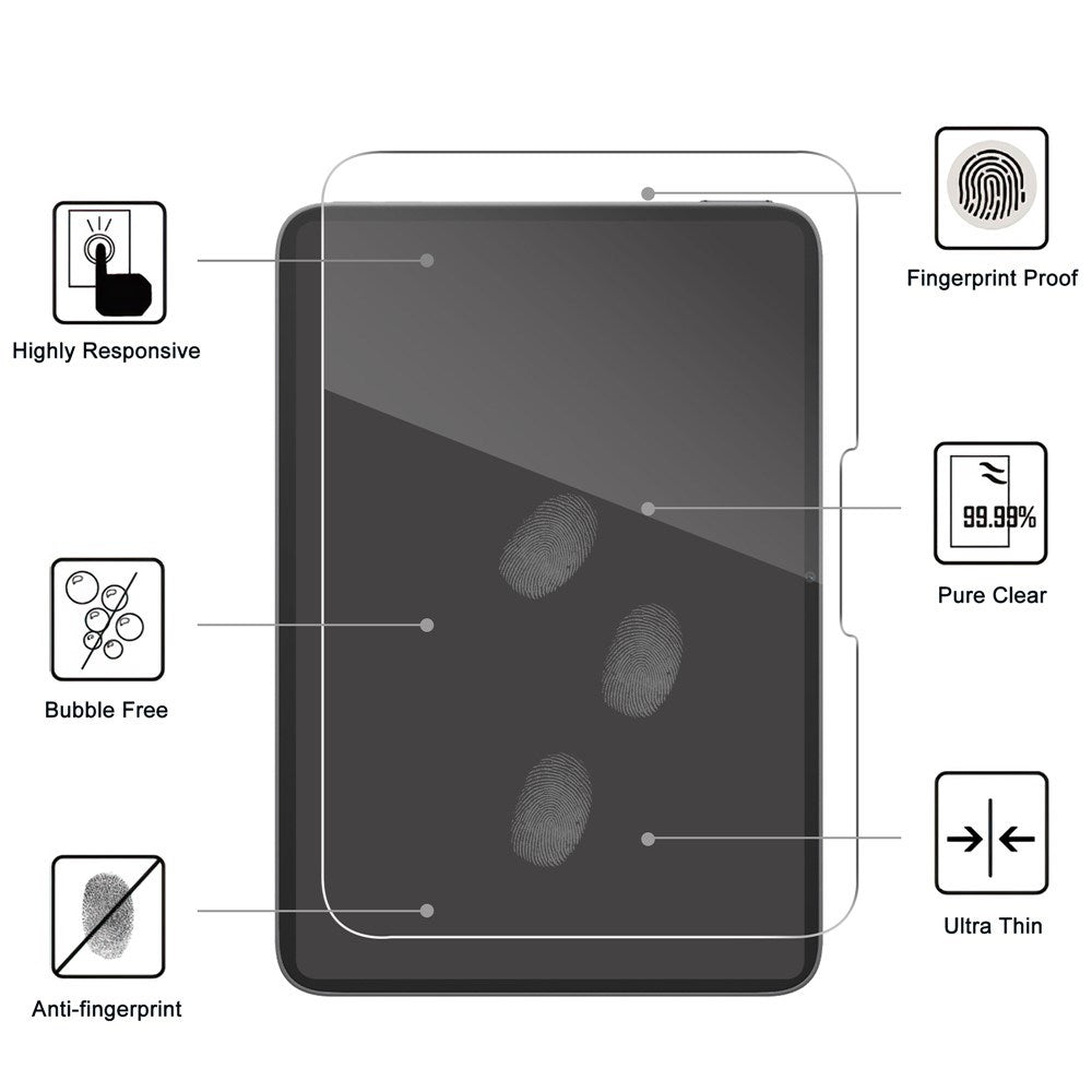 iPad Mini (2026) 8. Gen. Full Fit Hærdet Skærmbeskyttelsesglas - Gennemsigtig