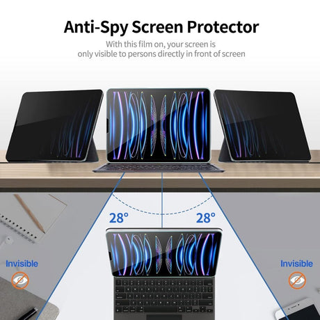 iPad 11" (2025) / 10.9" (2024/2022) Hærdet Beskyttelsesglas - Privacy Funktion - Gennemsigtig