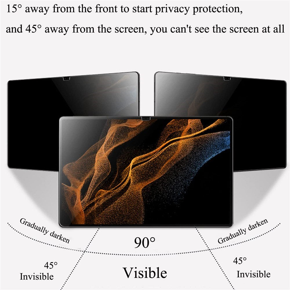 Samsung Galaxy Tab A9 Hærdet Beskyttelsesglas - Privacy Funktion - Gennemsigtig