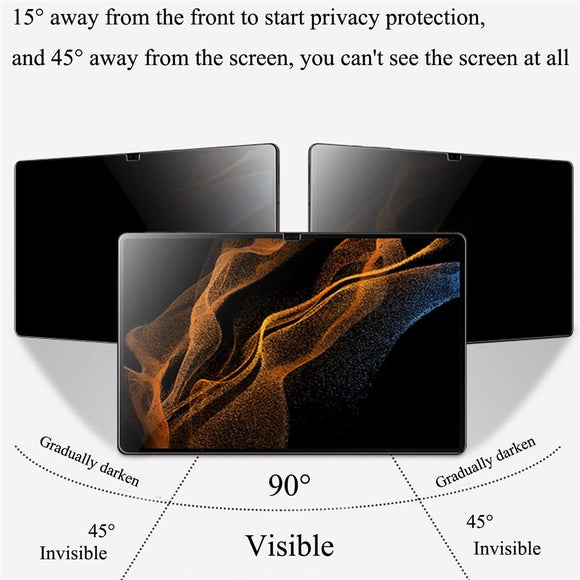 Samsung Galaxy Tab A9 Hærdet Beskyttelsesglas - Privacy Funktion - Gennemsigtig