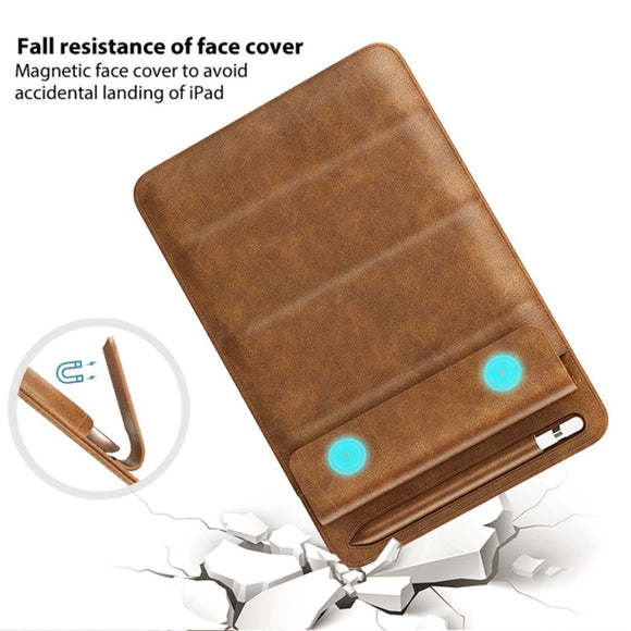 iPad 9.7 / 10.2 / 10.5 / 11" (19cm x 26cm x 7mm) PU Læder Shockproof Tablet Sleeve - Sort