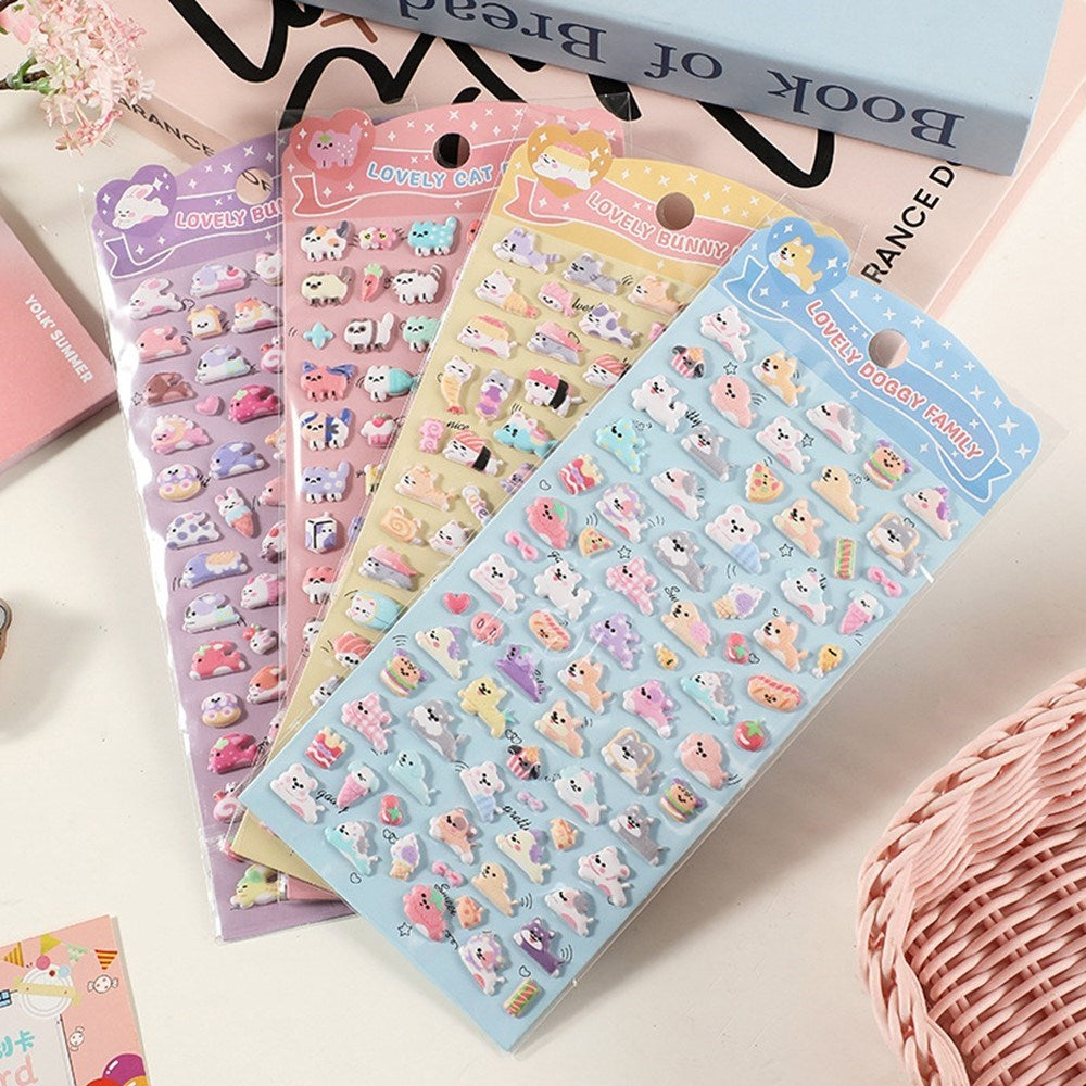 Mini 3D Bubble Foam Stickers - Blandet Frugt