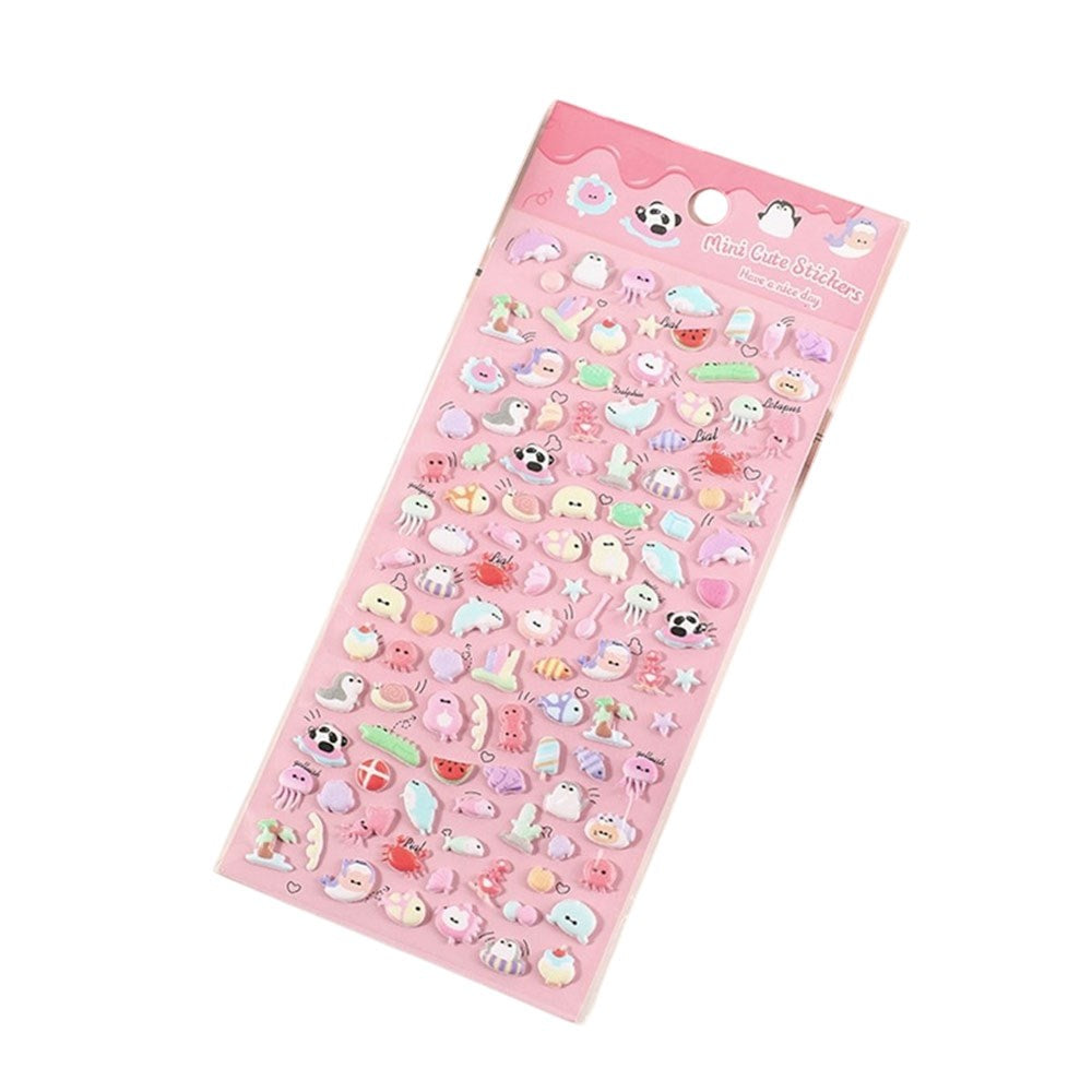Mini 3D Bubble Foam Stickers - Blandet Havdyr